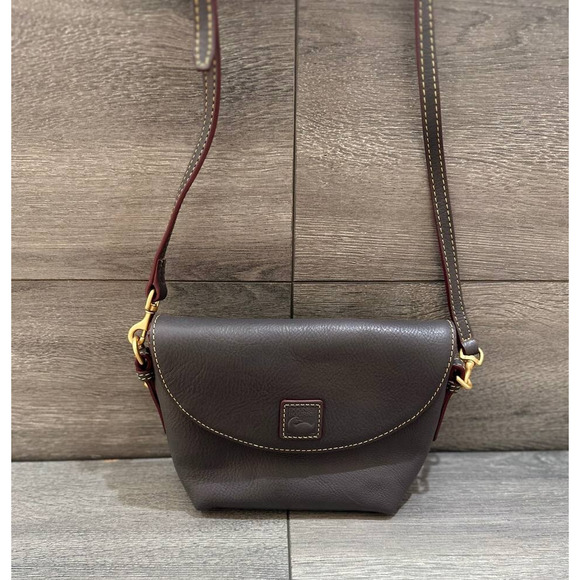 Dooney & Bourke Handbags - Dooney & Bourke Florentine Saddle Crossbody slate bag A587525